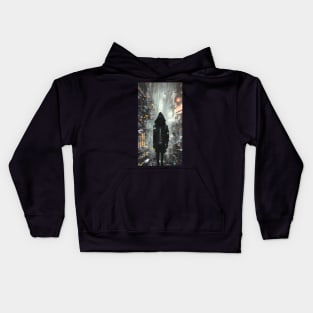 Extra Dimensional Hooded Figure In City Kids Hoodie